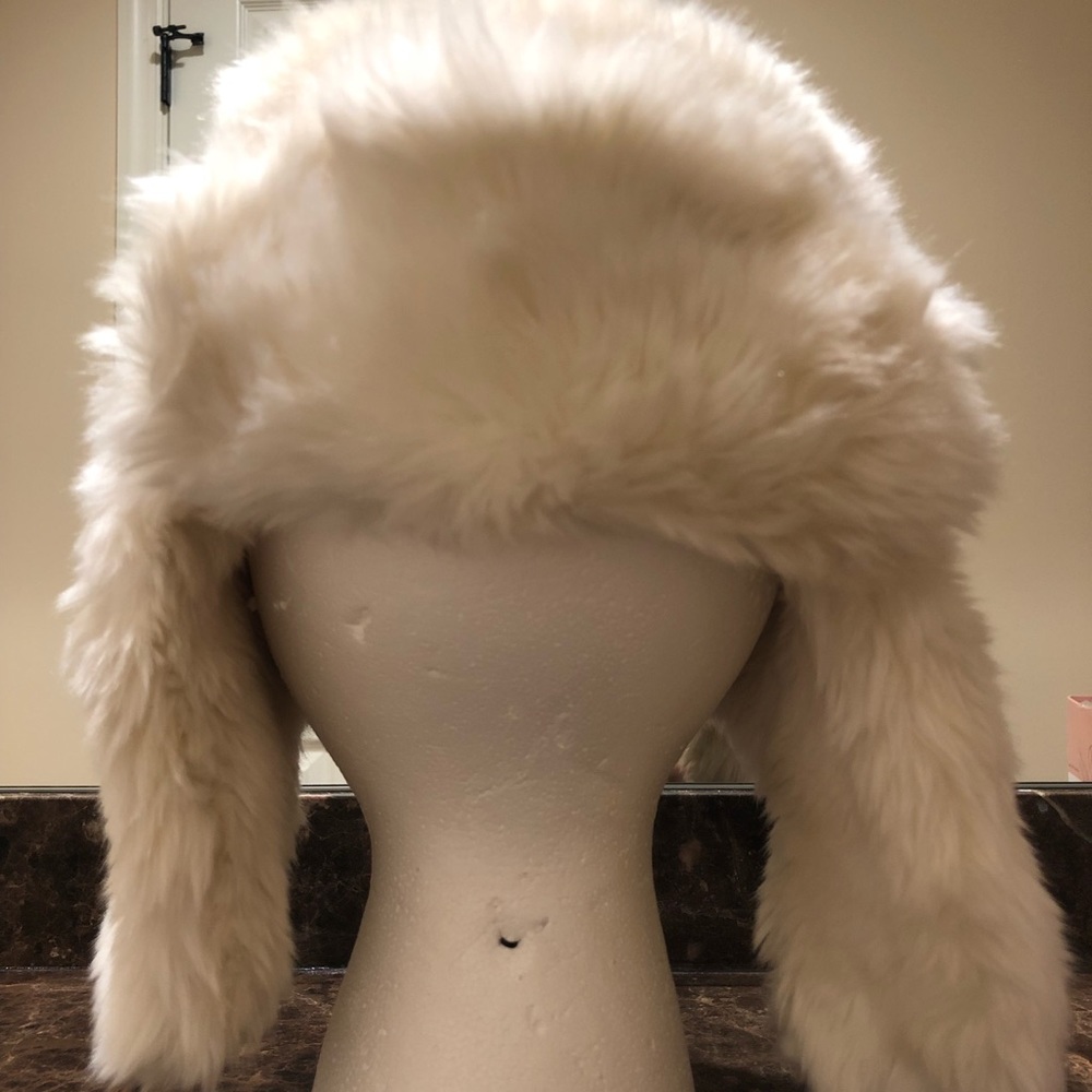 Restoration Hardware white Faux Fur Hat
